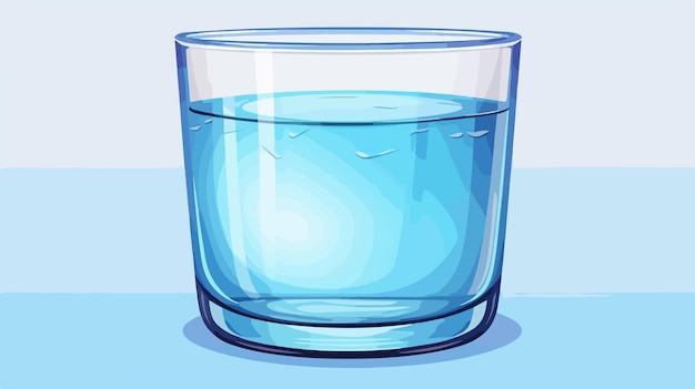 Refreshing Glass of Water on Clean White Background Cartoon Vector