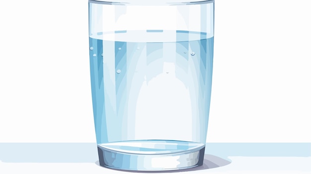 Vector refreshing glass of water flat vector on white background