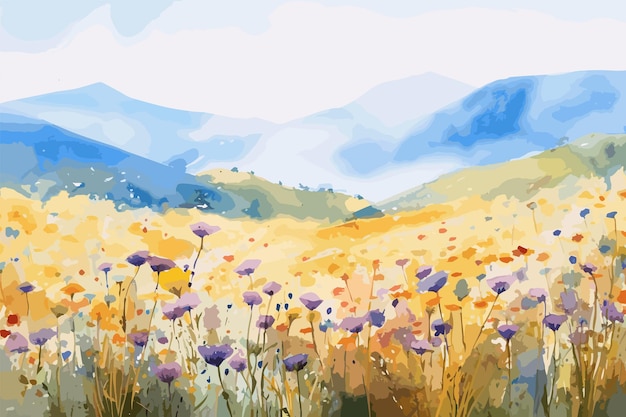 Refreshing Vector Spring Landscape Scene