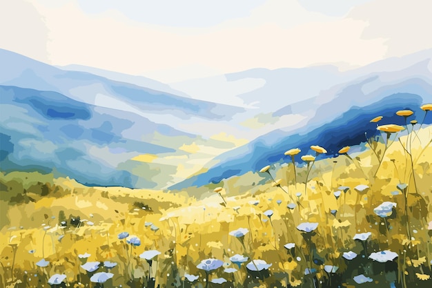 Refreshing Vector Spring Landscape Scene