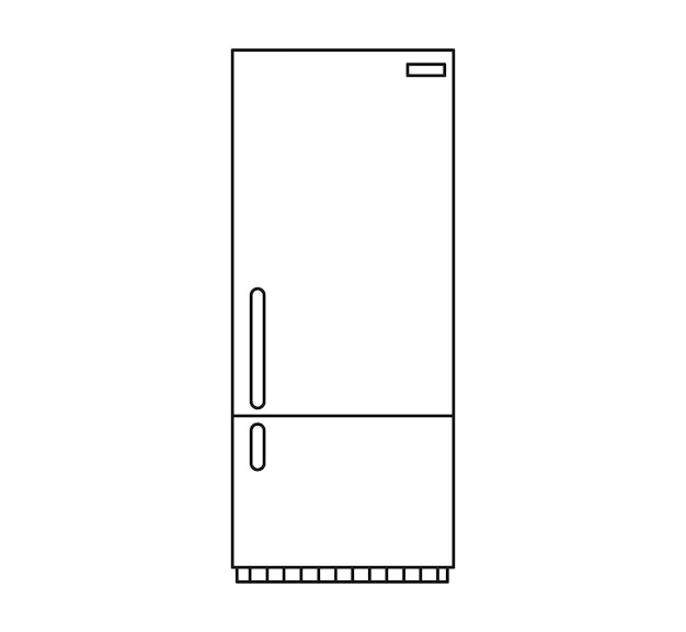 Refrigerator Icon Flat. Refrigerator vector icon line art refrigerator.