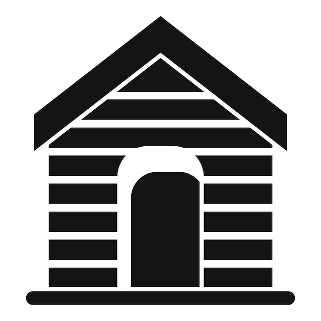 Refuge dog house icon simple vector Canine kennel