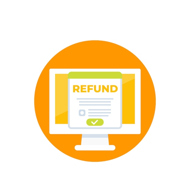 Refund vector icon, flat