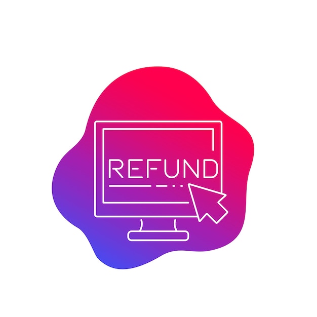 Refund vector linear icon