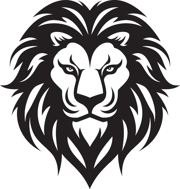 Regal Beauty Lion Emblem in Vector The Roaring King Black Vector Lion Icon