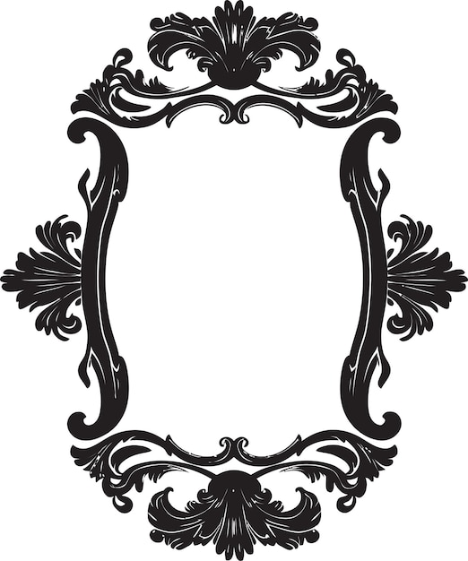 Regal Splendor Monochromatic Artistry of Decorative Florals Eternal Blossoms Royal Black Vector Dec