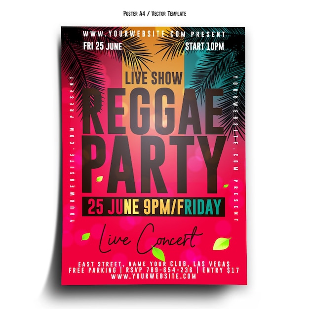 Reggae Club Party Poster Template