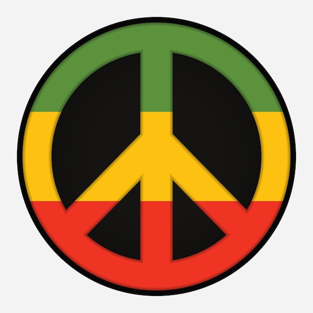 Reggae rastafarian Peace Symbol vector illustration