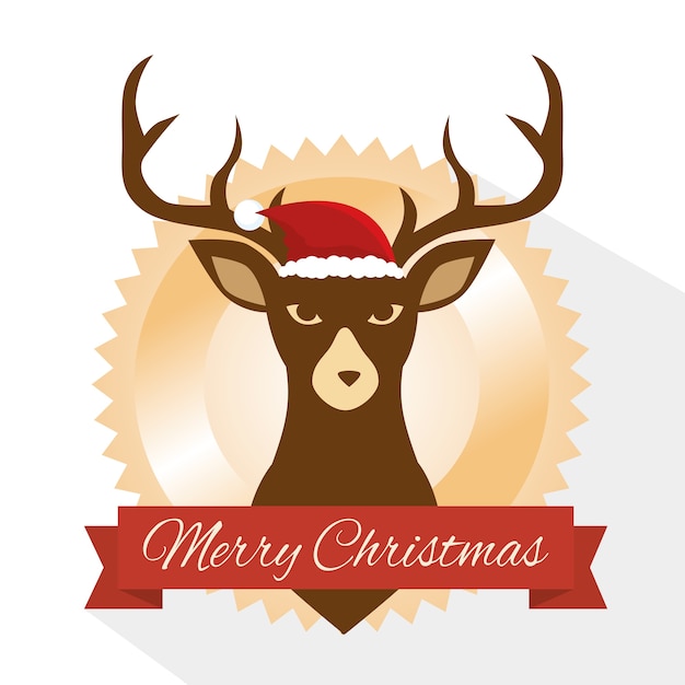 reindeer animal christmas icon vector illustration design