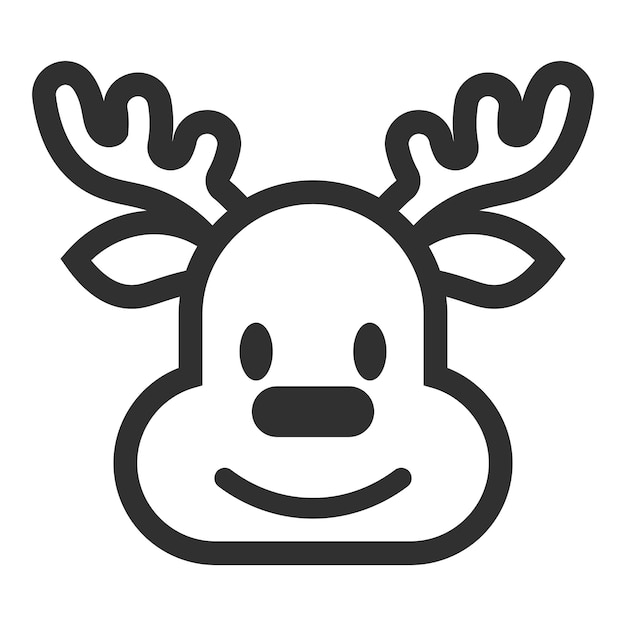 Vector reindeer icon isolated on white background christmas and holidays symbol