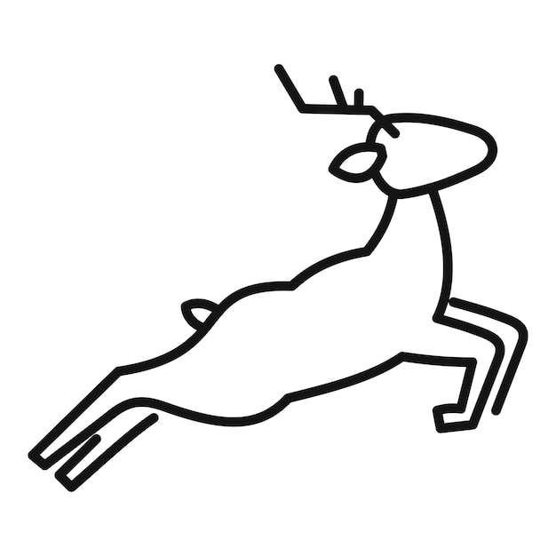 Reindeer jumping silhouette minimalist line art design