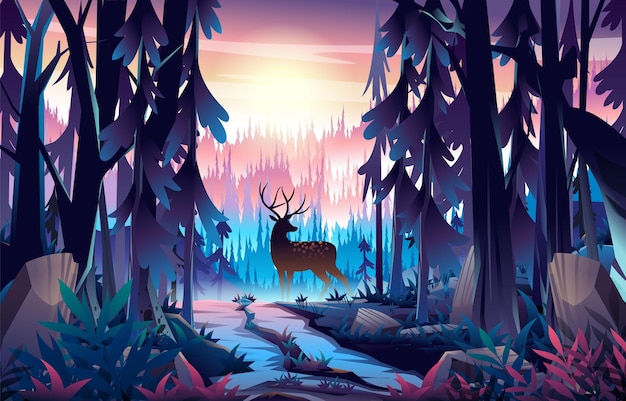 Reindeer in The Nature Concept