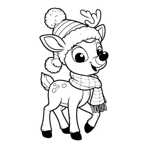 a reindeer with a scarf and a scarf on its neck