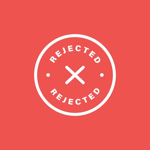 Rejected Cross mark sign Vector illustration