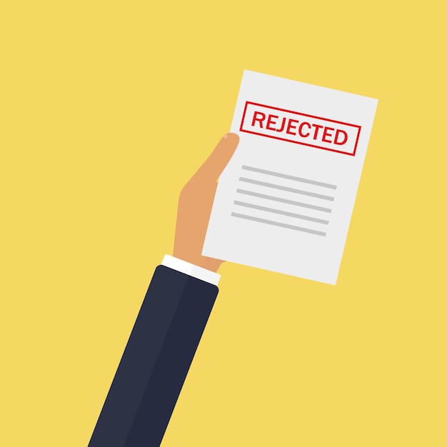 rejected document. vector stock in  flat design