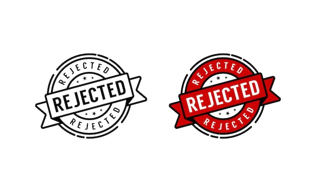 Rejected label stamp logo design template