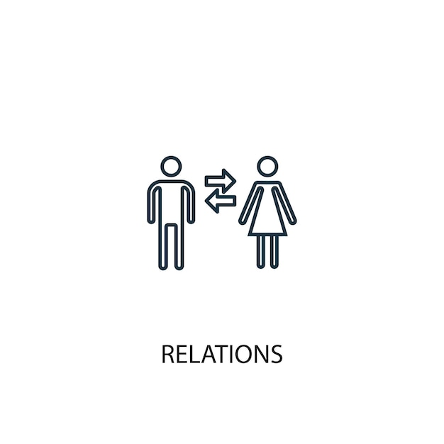 relations concept line icon. Simple element illustration. relations concept outline symbol design. Can be used for web and mobile UI/UX