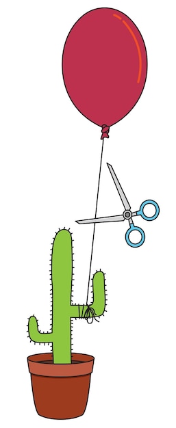 Relationship between balloon cactus and scissor