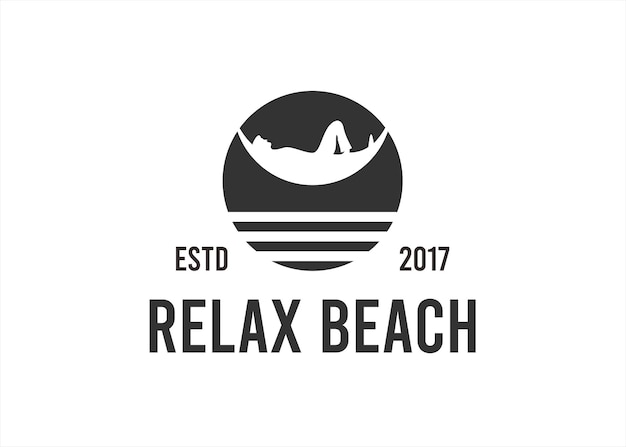 relax beach logo design vector illustration