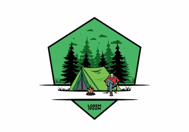 Relax in front of the tent illustration