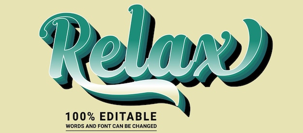 Relax Text Effect Editable Vector