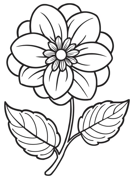 Vector relaxation flower coloring pages for kids and adults