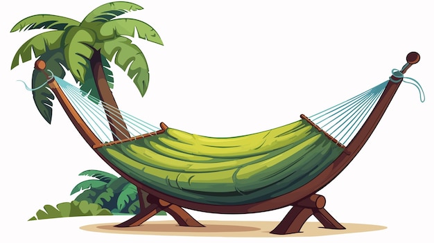 Vector relaxing hammock flat vector illustration cartoon clipart