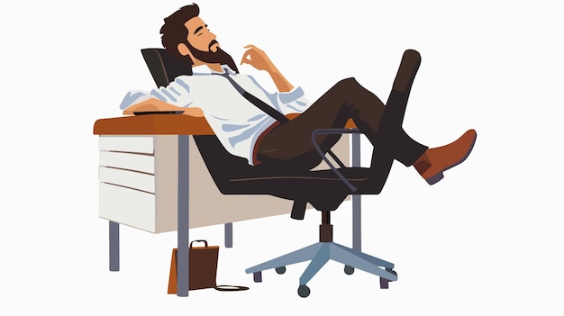 Relaxing Office Break Mixed Media Vector Illustration