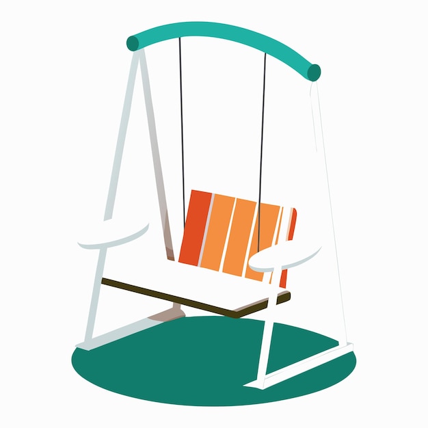 Vector relaxing retreat unique vector logo design featuring a swing garden chair