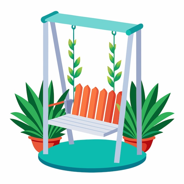 Vector relaxing retreat unique vector logo design featuring a swing garden chair