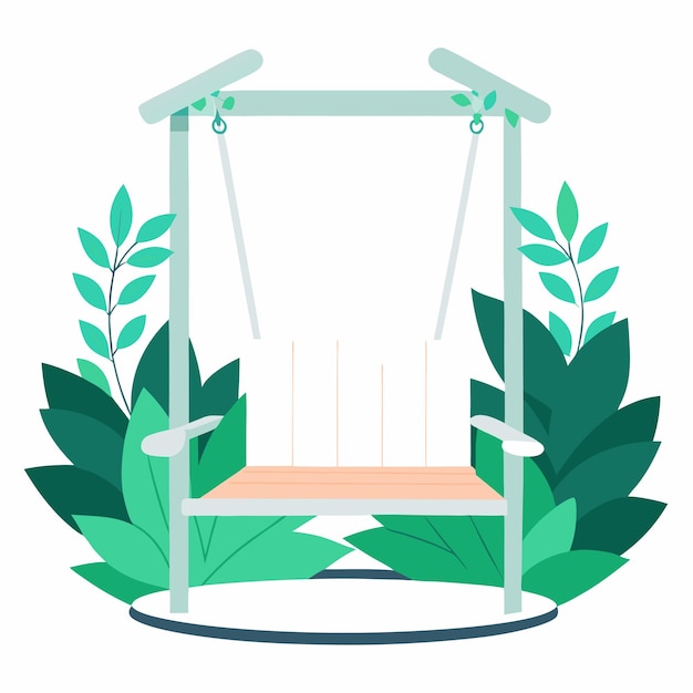 Vector relaxing retreat unique vector logo design featuring a swing garden chair