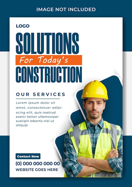 Reliable Construction ads promotional Flyer design