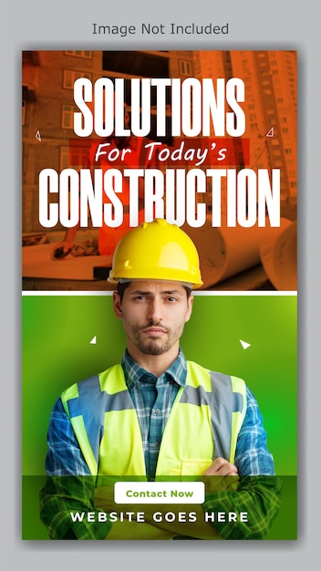 Reliable Construction ads promotional Instagram Story design