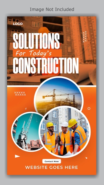 Reliable Construction ads promotional Instagram Story design