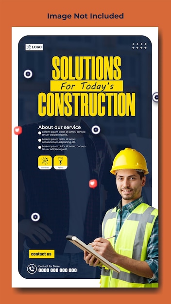 Reliable Construction ads promotional Instagram Story design