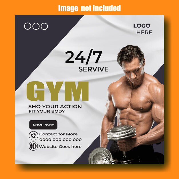 Vector reliable fitness club or gym club promotional social media post template design