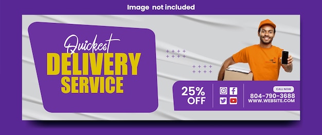 Vector reliable food delivery service cover template design