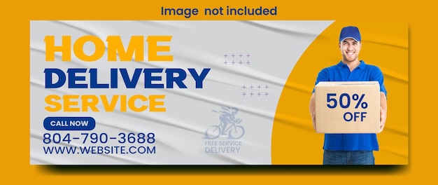 Vector reliable food delivery service cover template design