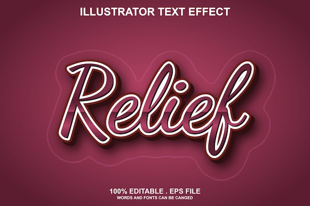 relief text effect editable