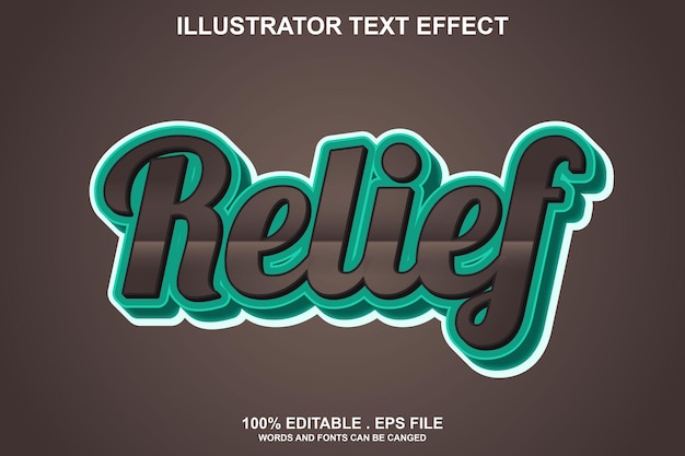 relief  text effect editable