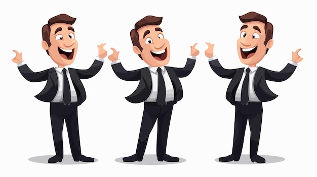 Relieved Cool Businessman Vector Illustration