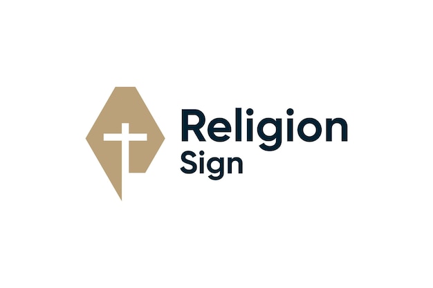 Religious church cross logo vector design