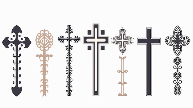 Vector religious crosses design flat vector on white background