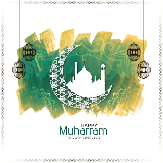 Vector religious happy muharram and islamic new year background