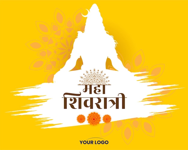 religious Maha Shivratri festival blessing card design template vector