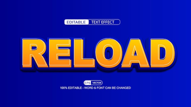 Reload Editable Text Effect Vector With Cute Background