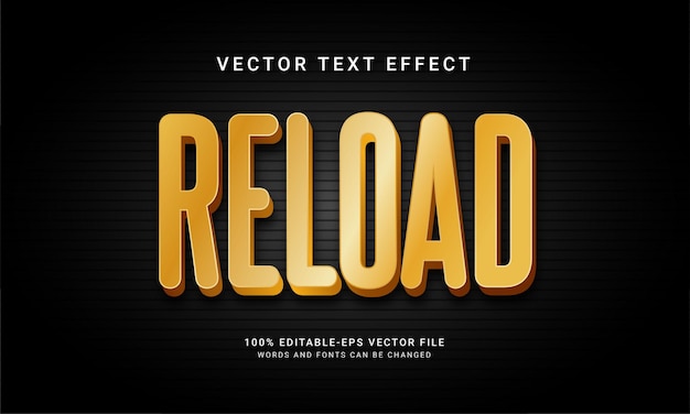 Reload editable text effect with gold color theme