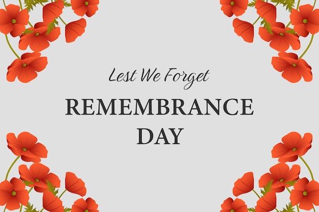 Remembrance Day background illustration with poppy flowers