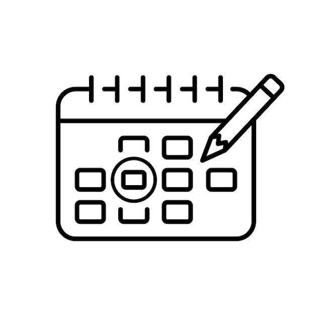 Reminder Line icon black calendar reminder Vector icon