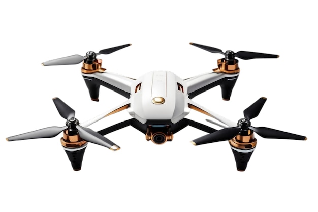 Vector remote control air drone drone flying with action video camera 3d render isolated on vctor